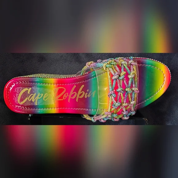 Cape Robbin Rainbow Radiance Rhinestone Platform Sandals - Picture 5 of 9